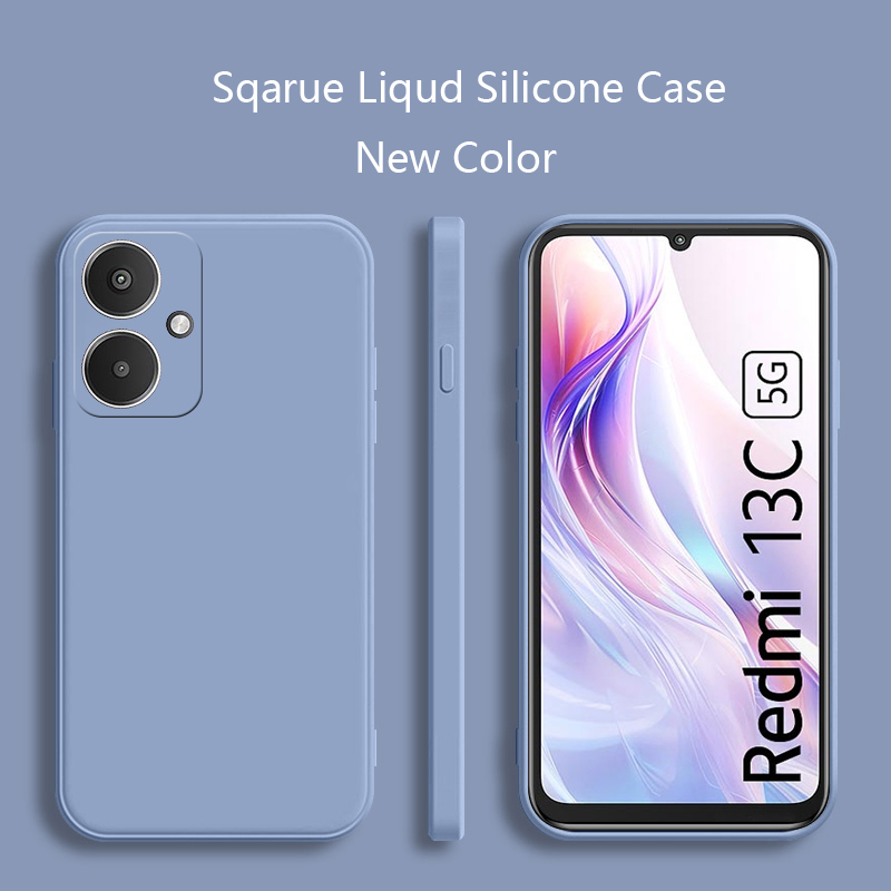 Funda de silicona líquida para Xiaomi Redmi 13C 5G, funda mate POCO M6 5G, funda protectora suave Redmi 13C 13R 5G