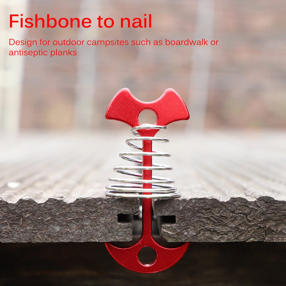 5 Pieces Of Wooden Floor Spring Nails Windproof Outdoor Buckle Camping Spring Nail Fixing Hook Fixing Awning Tent Fixing Clasp