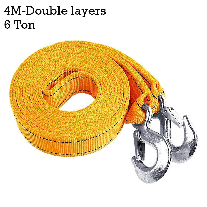 1Pc 1/3/4/5M Auto Sleepkabel Riem Haken Heavy Duty Bestelwagen Aanhanger Trekkabel Trekken Van Weg Aanhangbanden Auto Accessoires: Goud