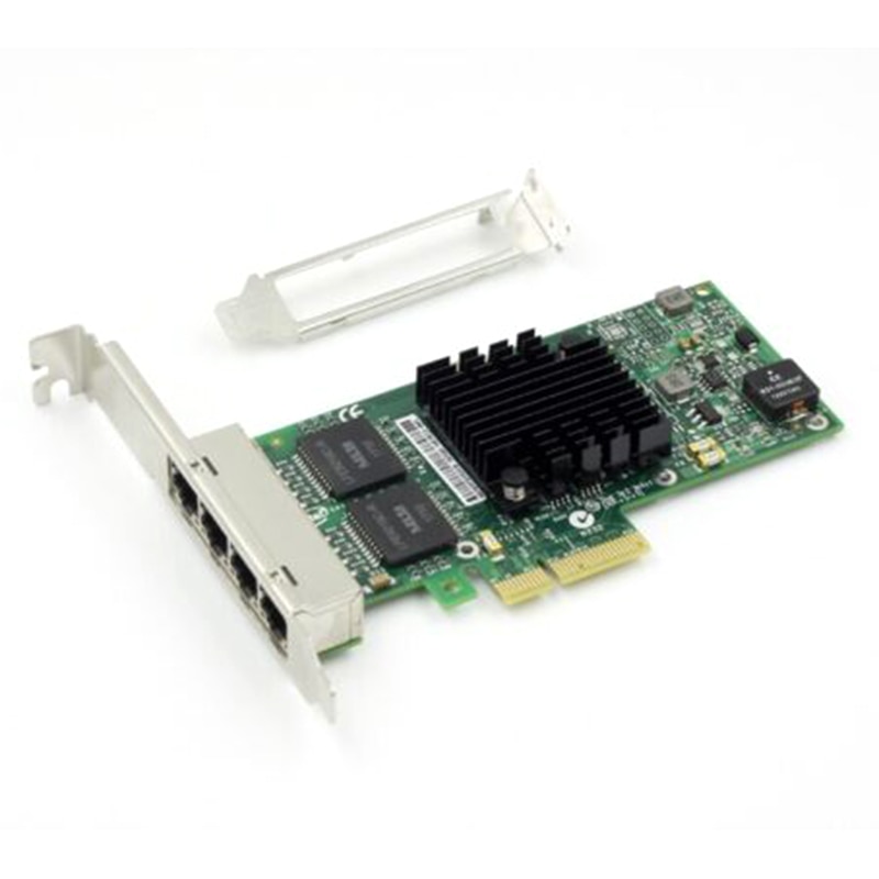 Gigabit Network Card I350 T4 E1G44HT for Intel 82580, PCI Express Network Adapter, 10/100/1000Mbps Quad RJ45 Ports, PCI-E 2.0 X4