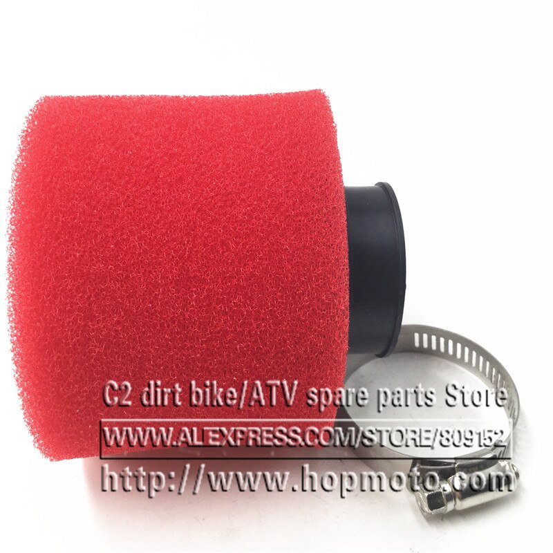 35mm 38mm 42mm 45mm 48mm 58mm lige skum luftfilter svamp renere knallert scooter  cg125 150cc snavs pit cykel motorcykel rød