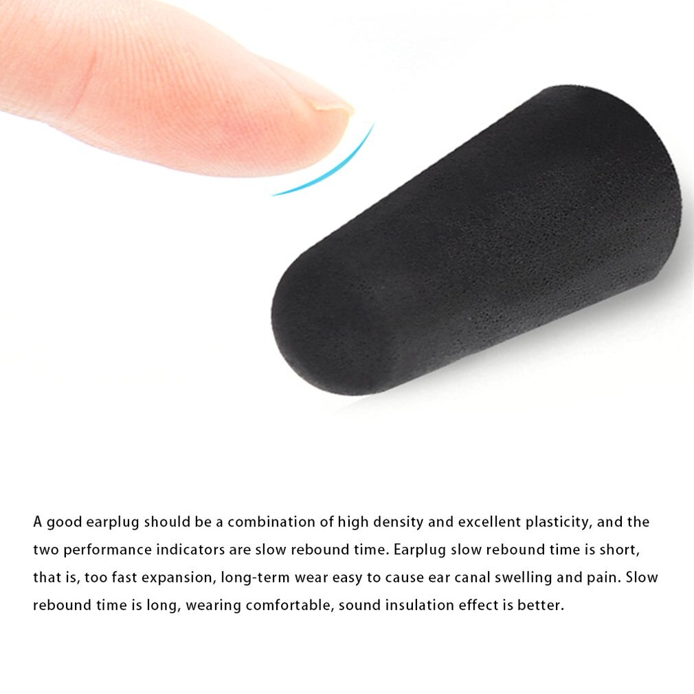 2pcs/box Soft Sleep Soundproof Sponge Sleeping Memory Foam Ear Caps Cups Travel Noise Prevention Earbuds Noise Reduction