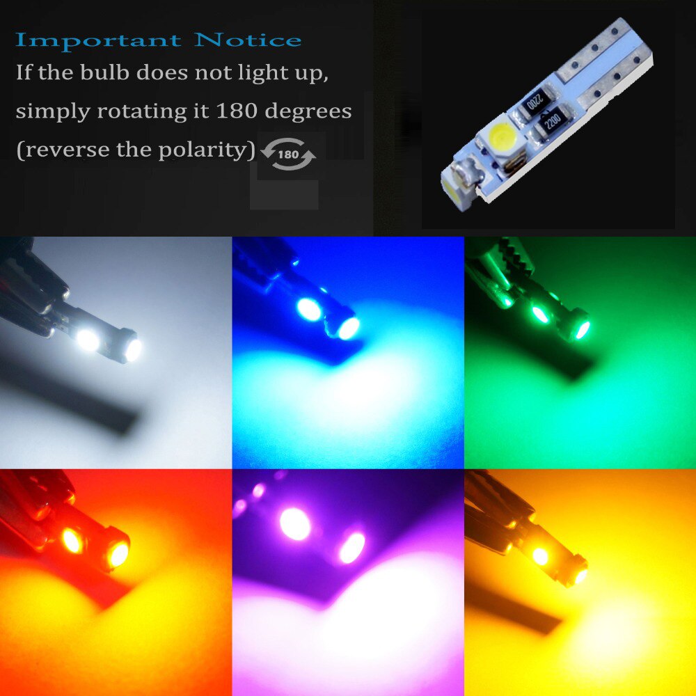 T5 37 74 żarówka doprowadziło z podstawą klinową 3/8 "PC74 PC37 PC118 deska rozdzielcza tablica przyrządów miernik grupa światło Pakiet 10