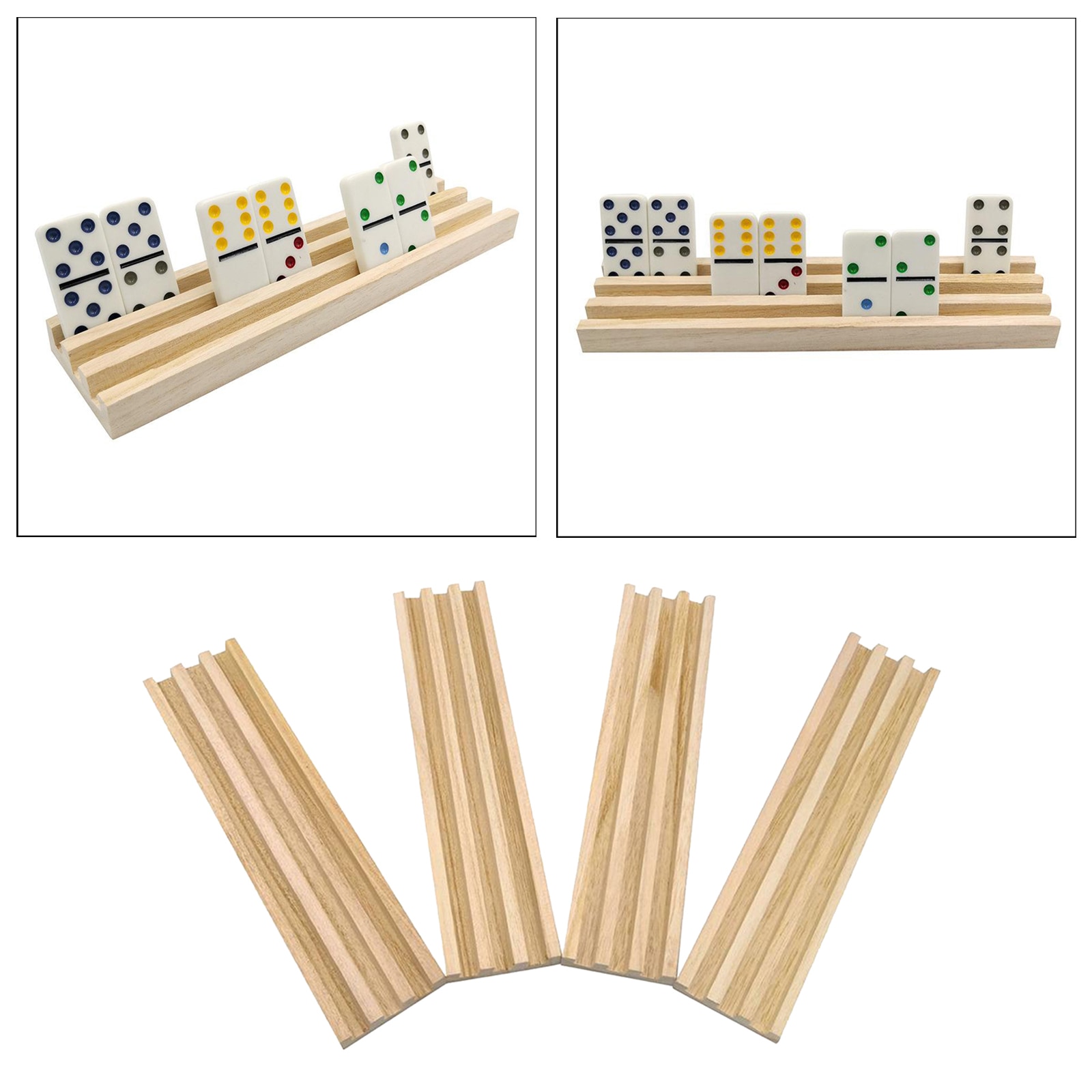 4 stück Holz Domino Tabletts Gestelle Stehen Organizer für Domino Fliesen Spiel, Unfnished