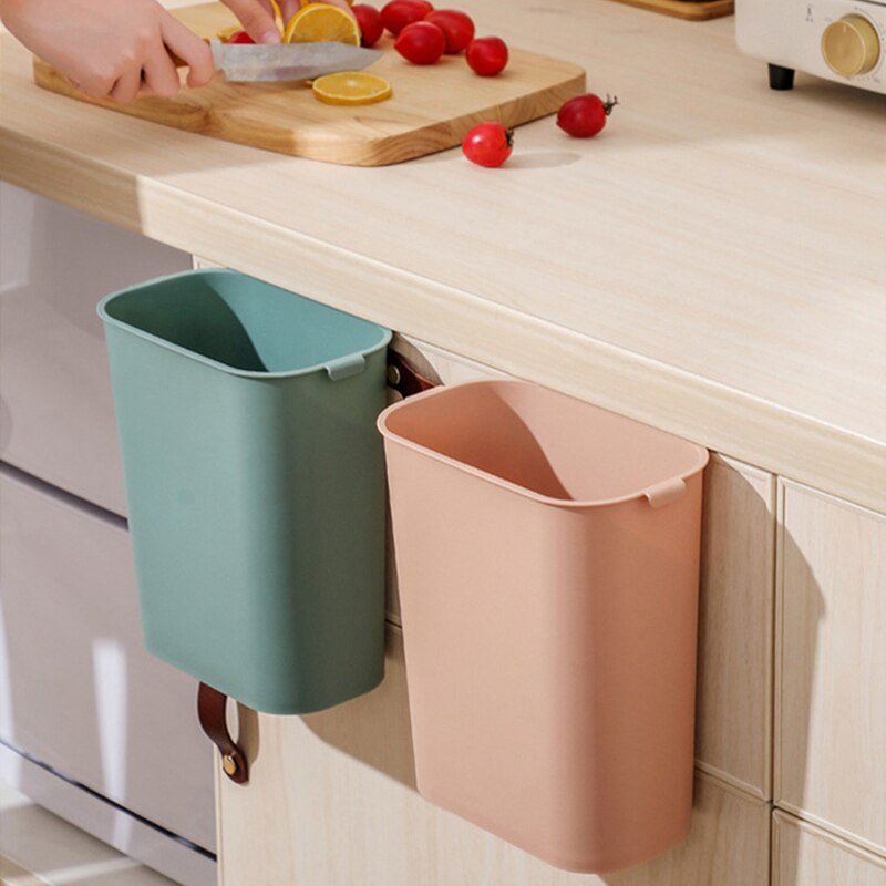 Kitchen Wall Mounted Trash Can Cabinet Door Hanging Garbage Bin Garbage Cans for Kitchen Bathroom Toilet Waste Rubbish