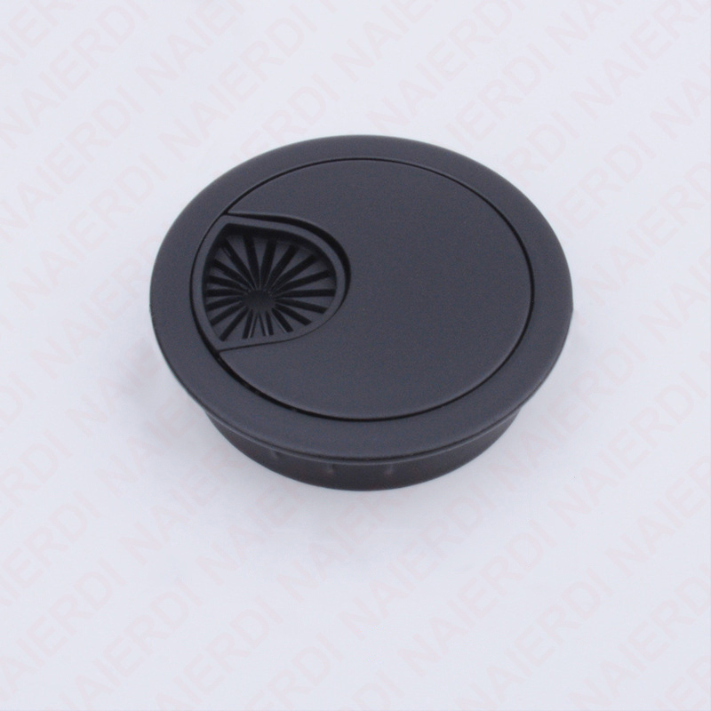 NAIERDI 50/53/60/80mm Cable Hole Cover Zinc Alloy Round Table Wire Hole Covers Outlet Port Computer Desk Grommet Line Holder: Ivory / 53mm