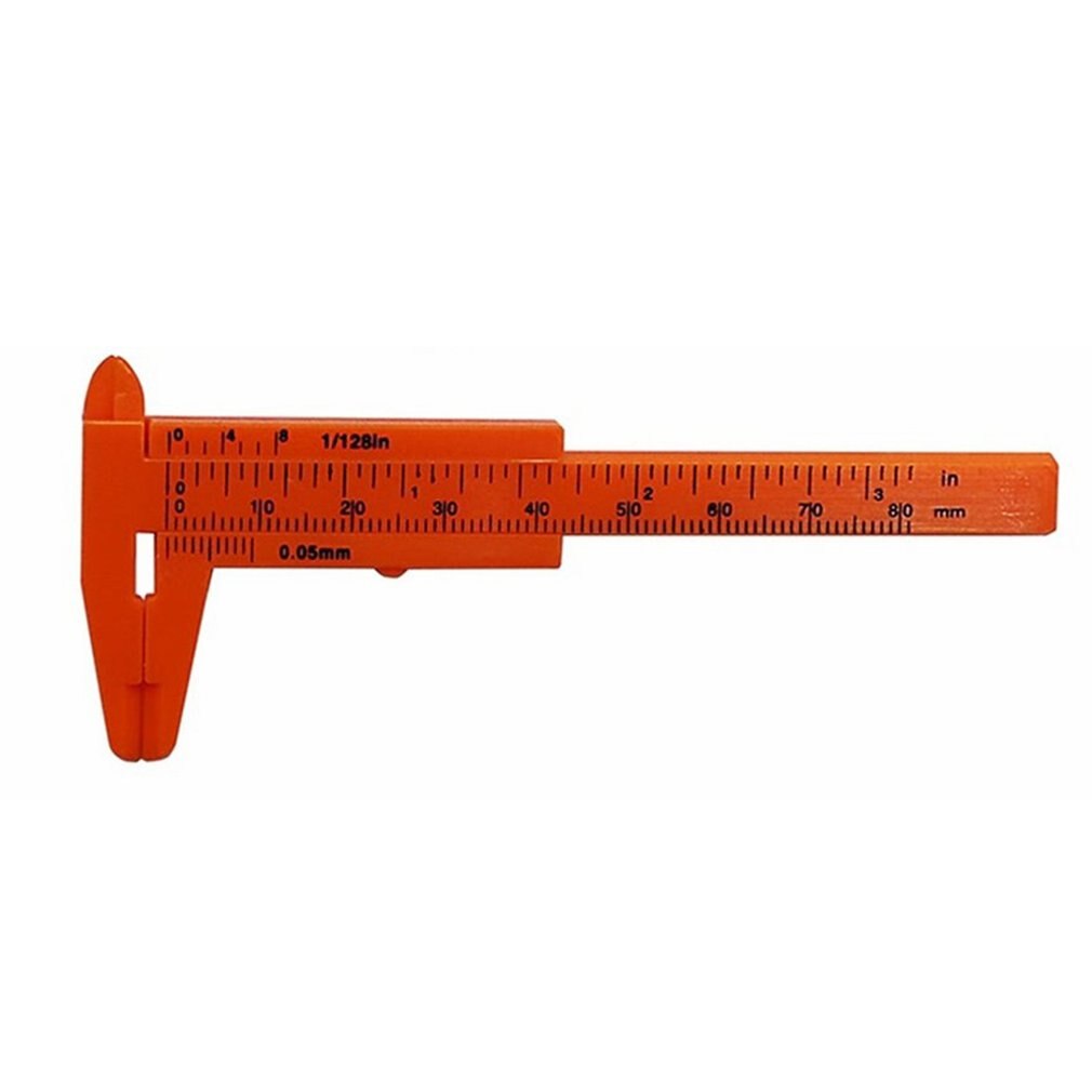 DIY 80mm Mini Plastic Sliding Double Scale Vernier Caliper Depth Diameter Measure Tool Measuring Ruler Micrometer