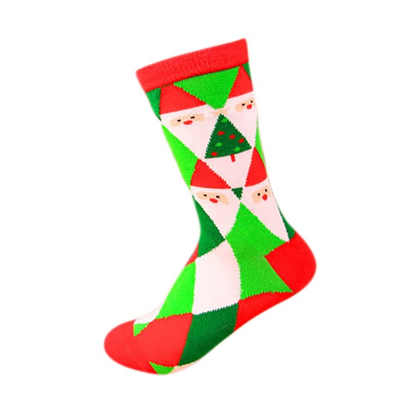 Christmas Socks Cotton Knit Crew Warm Socks For Girls Winter Novelty Christmas: I