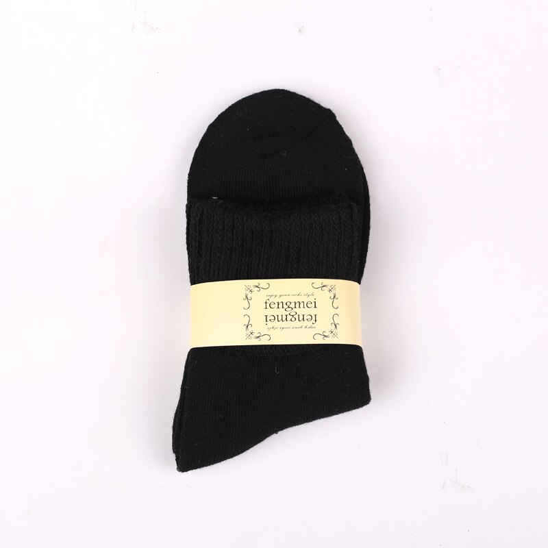 1 par tyk varm uld frotté håndklæde kvinder sok farverige sokker fri størrelse søde sokker vinter vintage jule soild sokker: 009