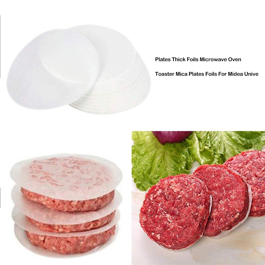 100pcs Round Hamburger Oil Blotting Paper BBQ Grill Paper Absorbing Sheet Non-stick Hamburger Patty Paper Kitchen Tools