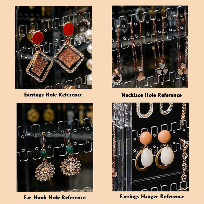 Earring Holder Organizer Jewelry Organiser Stand Foldable Screen Necklace Rack Multi-Purpose Dressing Tablet Jewelry Holder