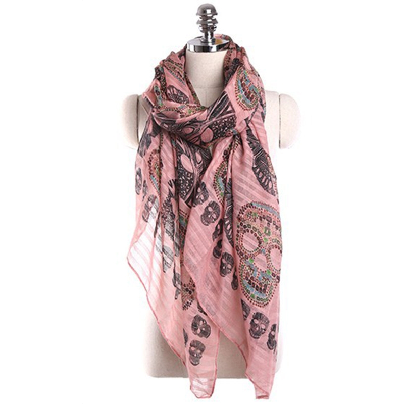 U90E Tudung Hijab Skull Pattern Muslim Hijab Voile Scarf Muslim Hijab Scarf Style Scarf
