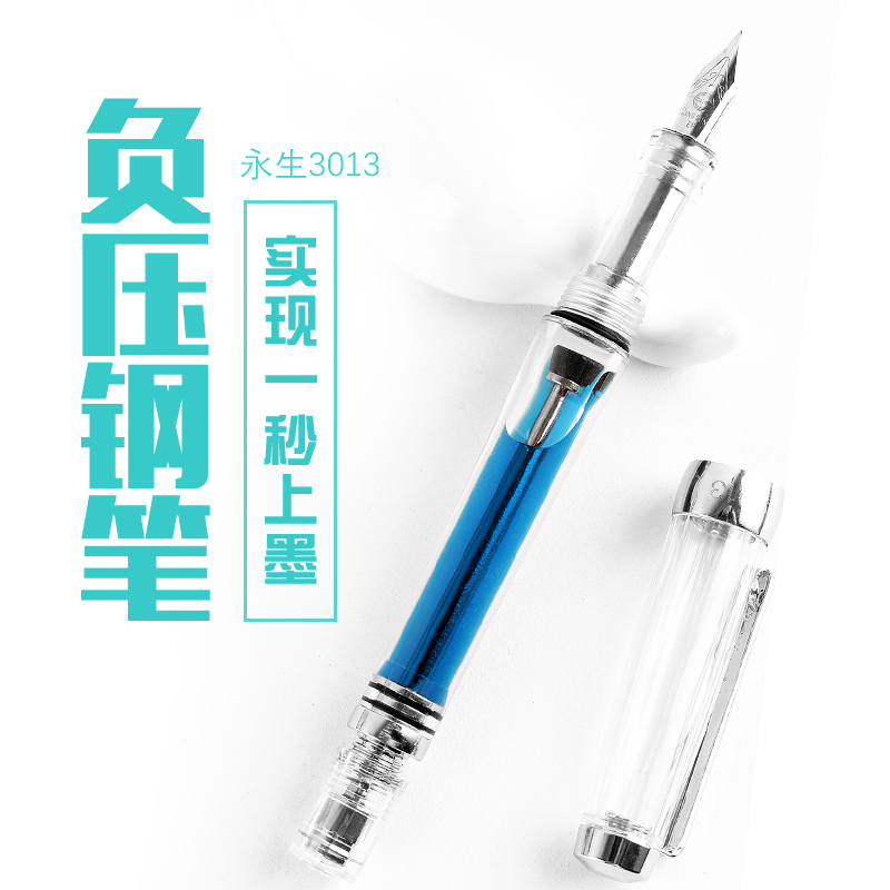 Wing Sung 3013 Transparante Vacuüm Vulpen EF/F Penpunt Inkt Pen