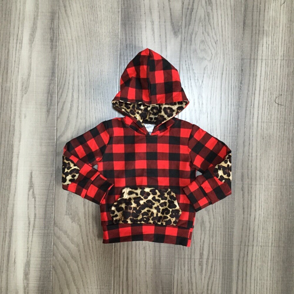 Rød leopard baby drenge piger sweatshirts bomuld børn hættetrøjer print børnetøj langærmede sweatshirts