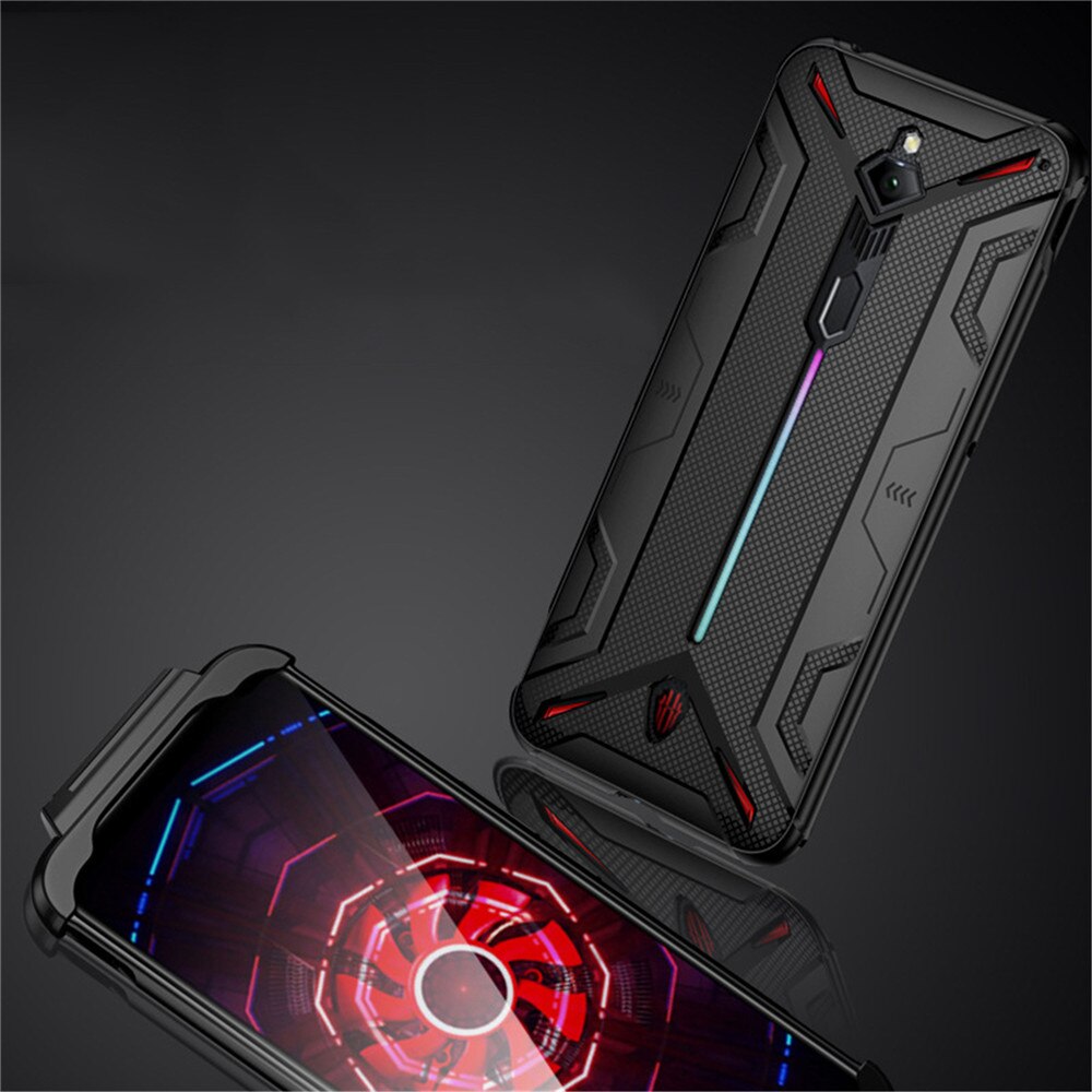 Schokbestendig Smartphone Beschermende TPU Case voor Nubia Red Magic 3 Case Warmteafvoer Cover Ondersteuning Gamepad voor Red Magic 3 case: Black