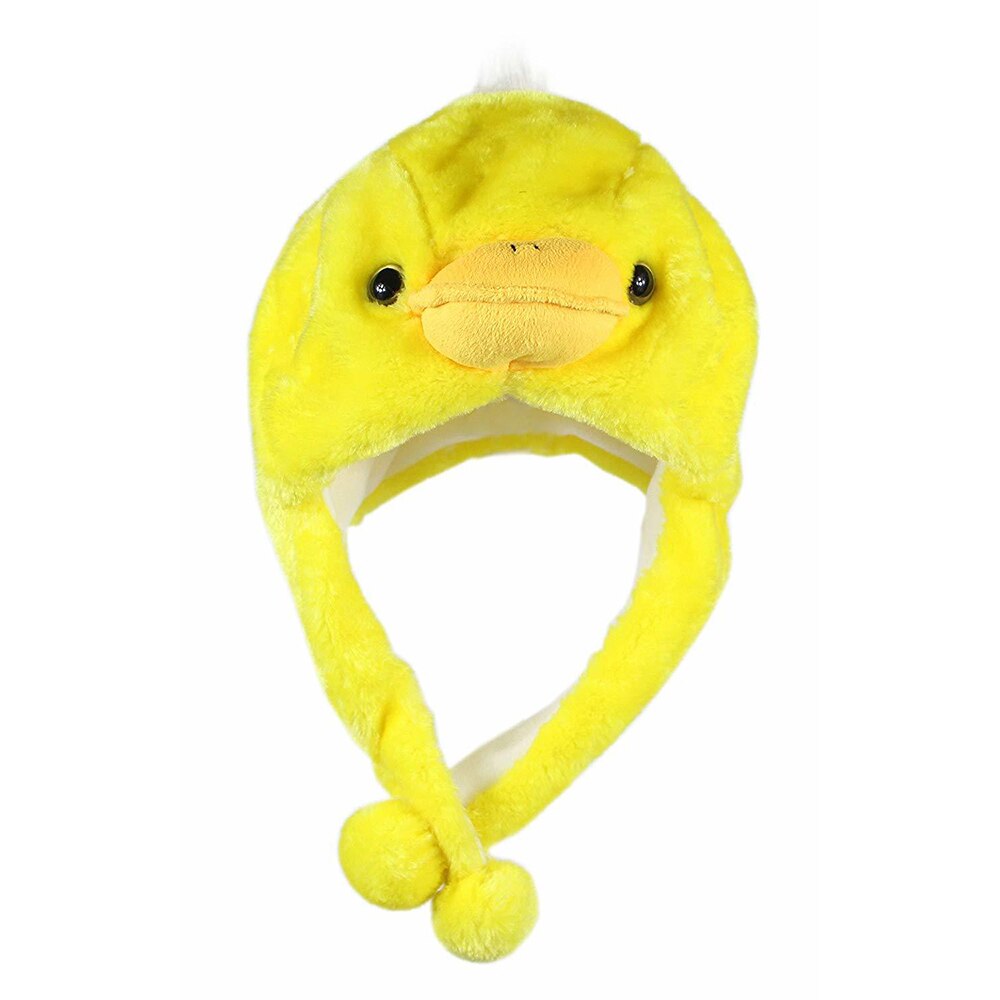 Cartoon Plush Animal Fuzzy Beanie Warm Hat Winter Adult Women Mens Children Cosplay Costume: duck