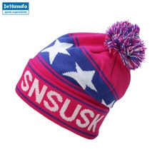 Vinter ski luer snowboard varme ull caps for menn kvinner star hairball kvinnelige lue lue