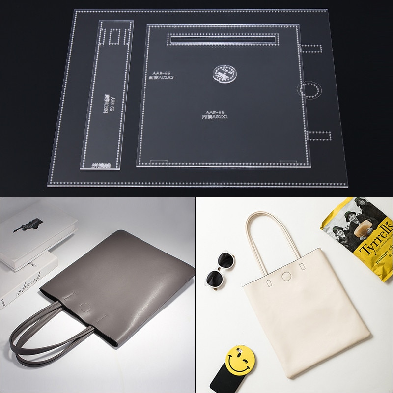 1 Set Handbag Bag Acrylic Leather Craft handbag Sewing Pattern Leather Handbag Template Leather craft Pattern DIY Hobby