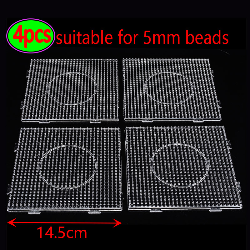 Fusibili Perline Tavole 5mm Grandi Puntali in plastica trasparente per bambini Perline artigianali Pixel Puzzle Pegboards Creativo Fatto a mano Giocattolo artigianale Regalo: nero