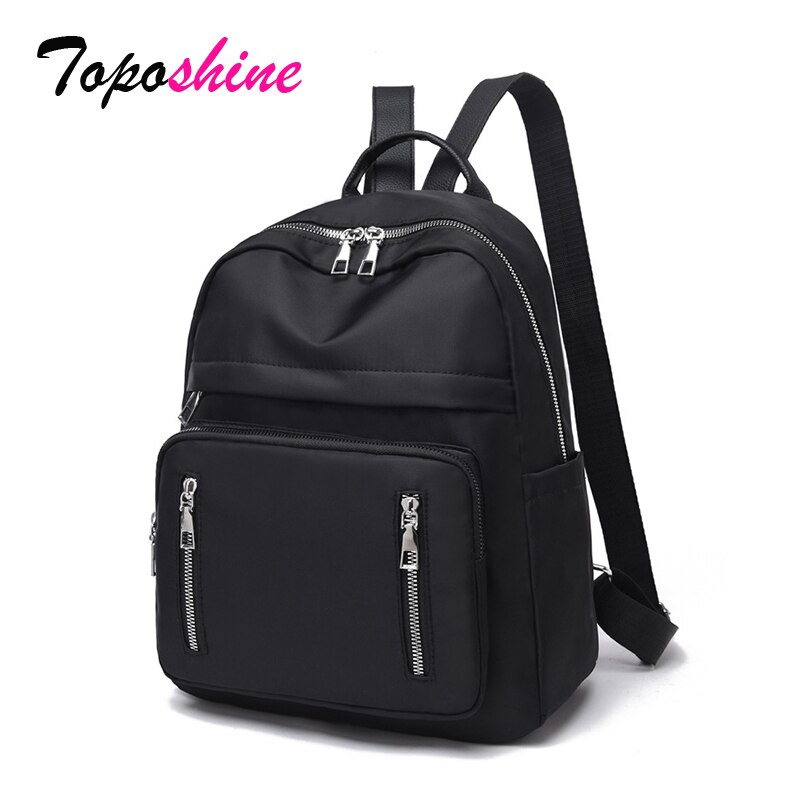 Mochila negra Oxford para mujer, mochila escolar rosa para niña, mochila de viaje de , bolsos
