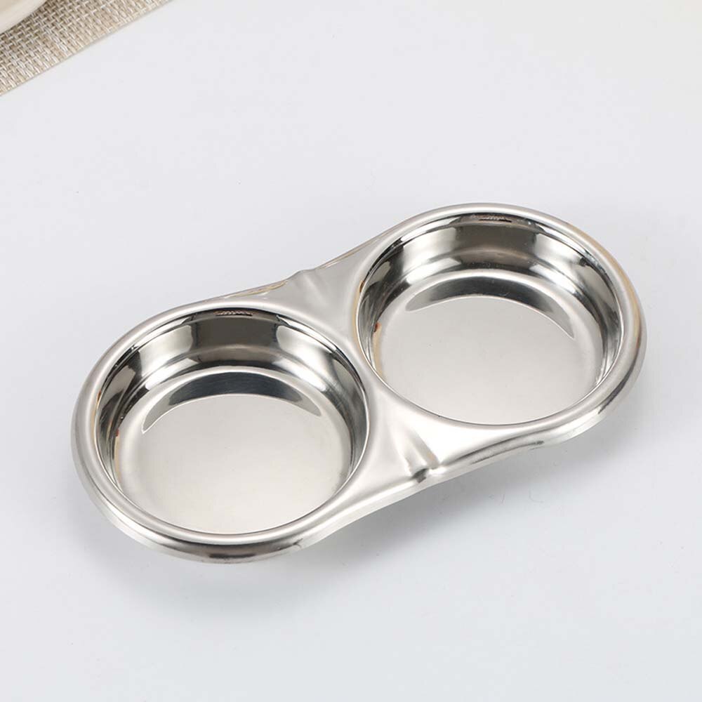 Acier inoxydable assaisonnement plat salade Sauce trempage plat plateau bol cuisine vaisselle vinaigre séparé Snack assiettes: Round