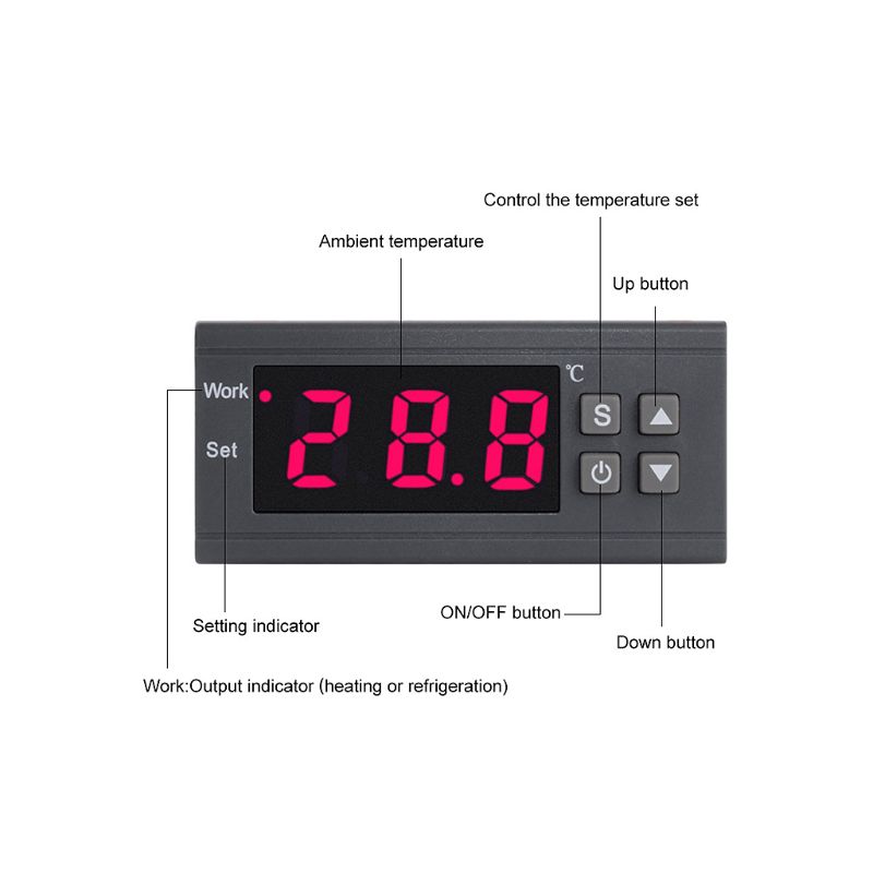 Termómetro Digital MH1210W AC 90-250V, controlador de temperatura, termostato, relé, Sensor NTC para incubadora L93C