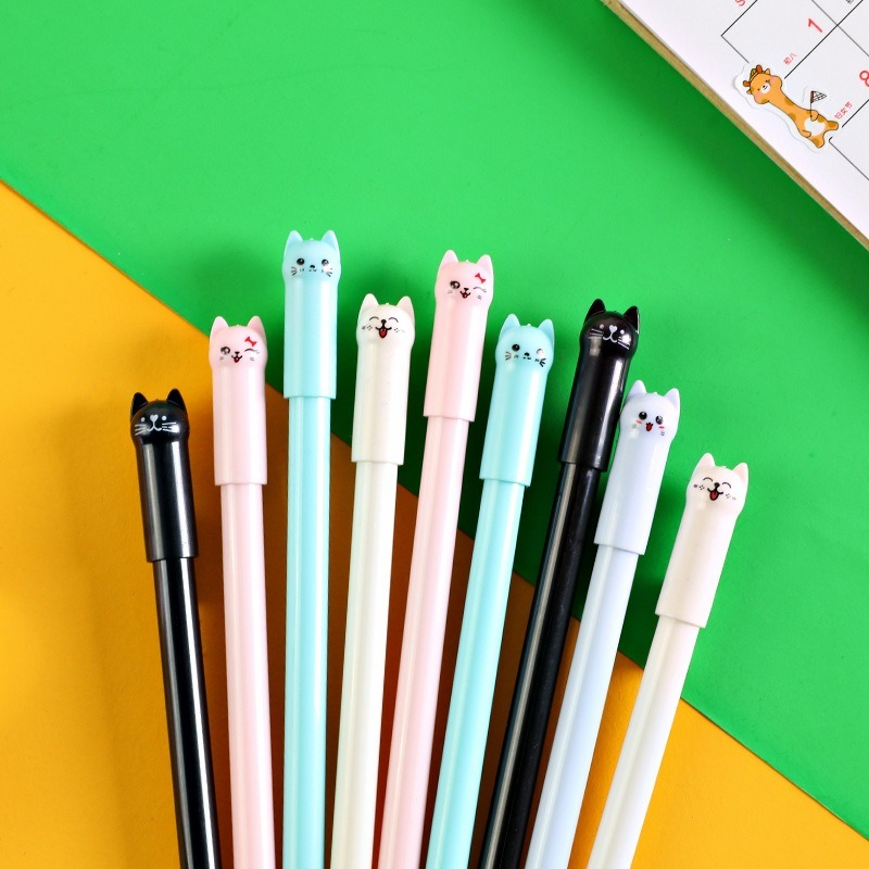 0.5mm Stationery Cute Cartoon Tail Cat Gel Pen For School Office Suppilies With Full Needle Black Pen