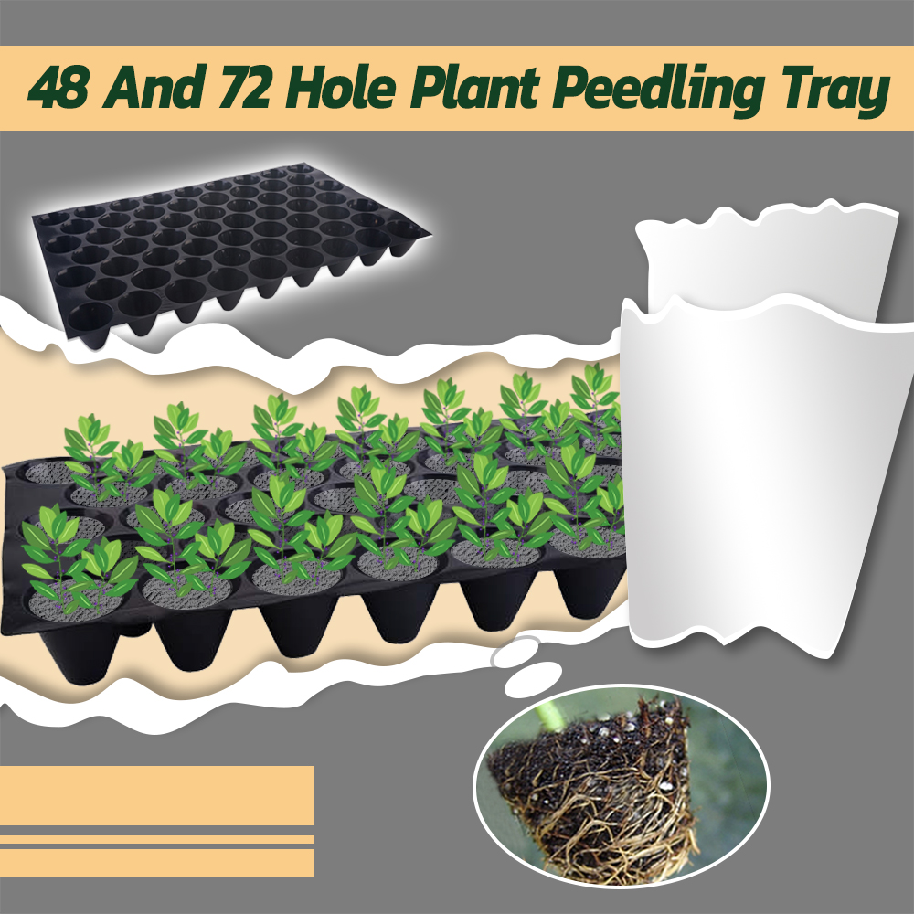 Bandeja de plástico para plantas de vivero, caja de cultivo de 48 o 72 agujeros para plantas de jardín, flores, suministros para trasplantar frutas y verduras, herramientas
