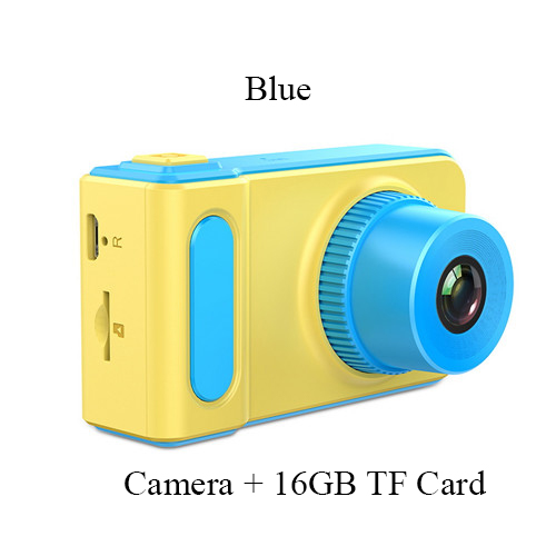 Kids Digitale Camera Mini 2 Inch Scherm kinderen Camera 1080 HD Digitale Camera Baby Camera voor Kinderen: add 16GB card blue