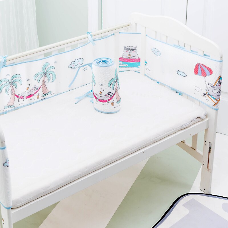 300cm länge Net Neugeborene Kleinkind Bett Bettwäsche Set Neugeborenen Baby Infant Krippe Stoßfänger Bett Protector Baumwolle Bettwäsche