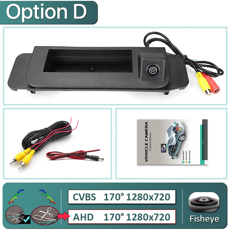 GreenYi 170° 1080P HD AHD Vehicle Rear View Camera For Mercedes Benz C Class CLA W205 W117 Car: D-CVBS720P-AHD720P