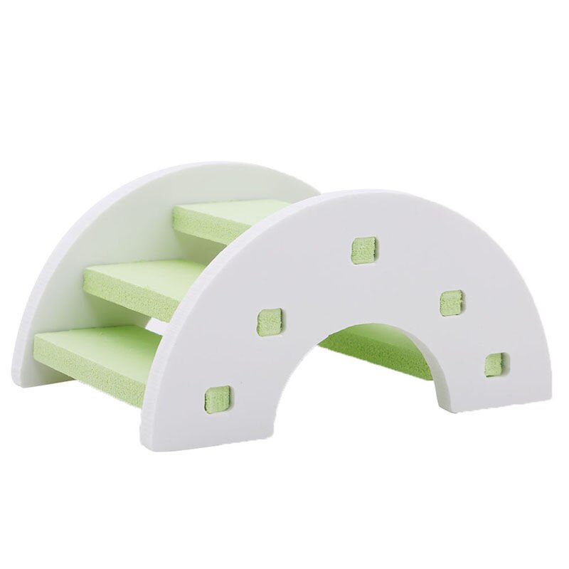 Hamster Ladder Rainbow Bridge Pet Toys Wooden Bridge Hanging Toys Small Animals Cage Accessories Hamster Seesaw Ladder Rainbow: green01