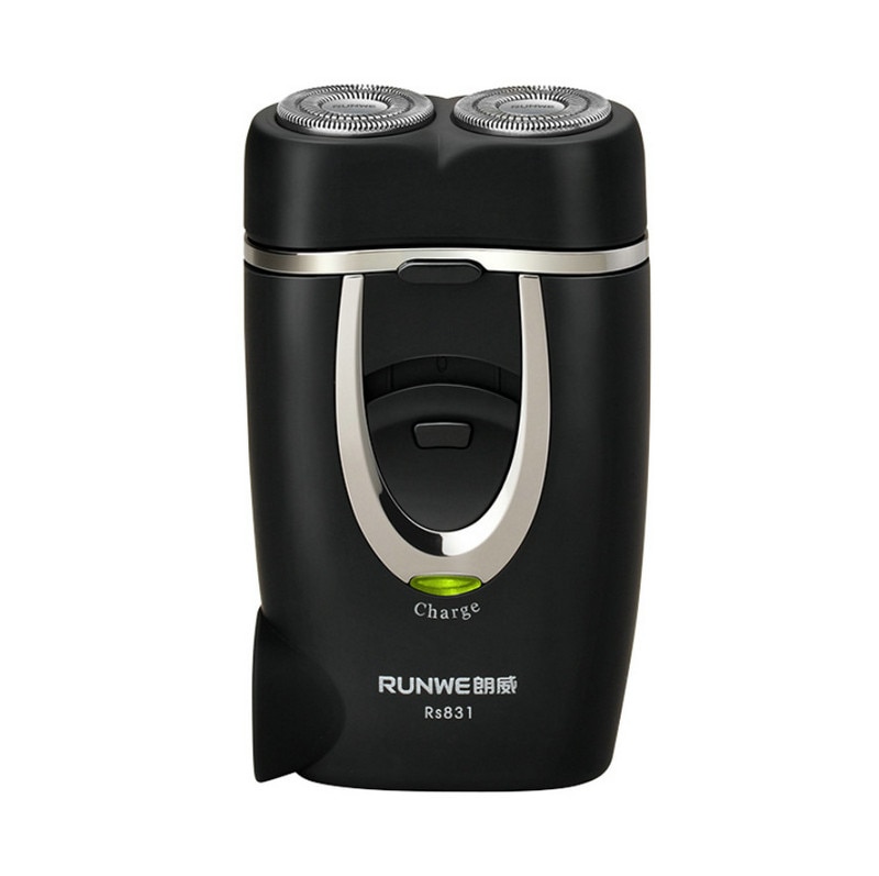 Runwe Afeitadora eléctrica de doble cuchilla negra para hombres 220v recargable RS831 cuidado Personal de la cara mini afeitadora de barba