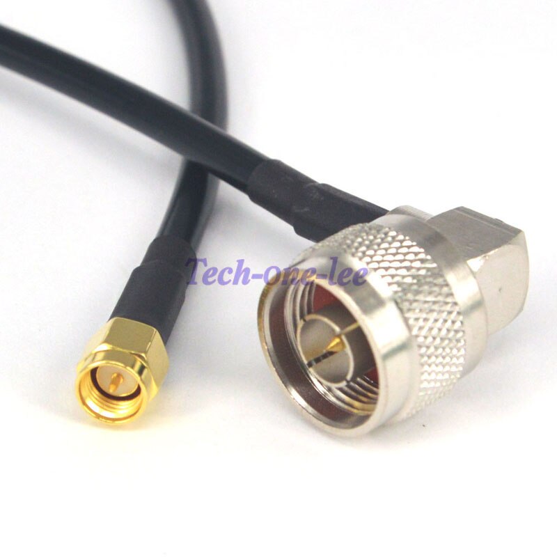 SMA Male bulkhead to N Male right angle Connector LMR195 60CM External WiFi Wireless Antenna Extension Cable