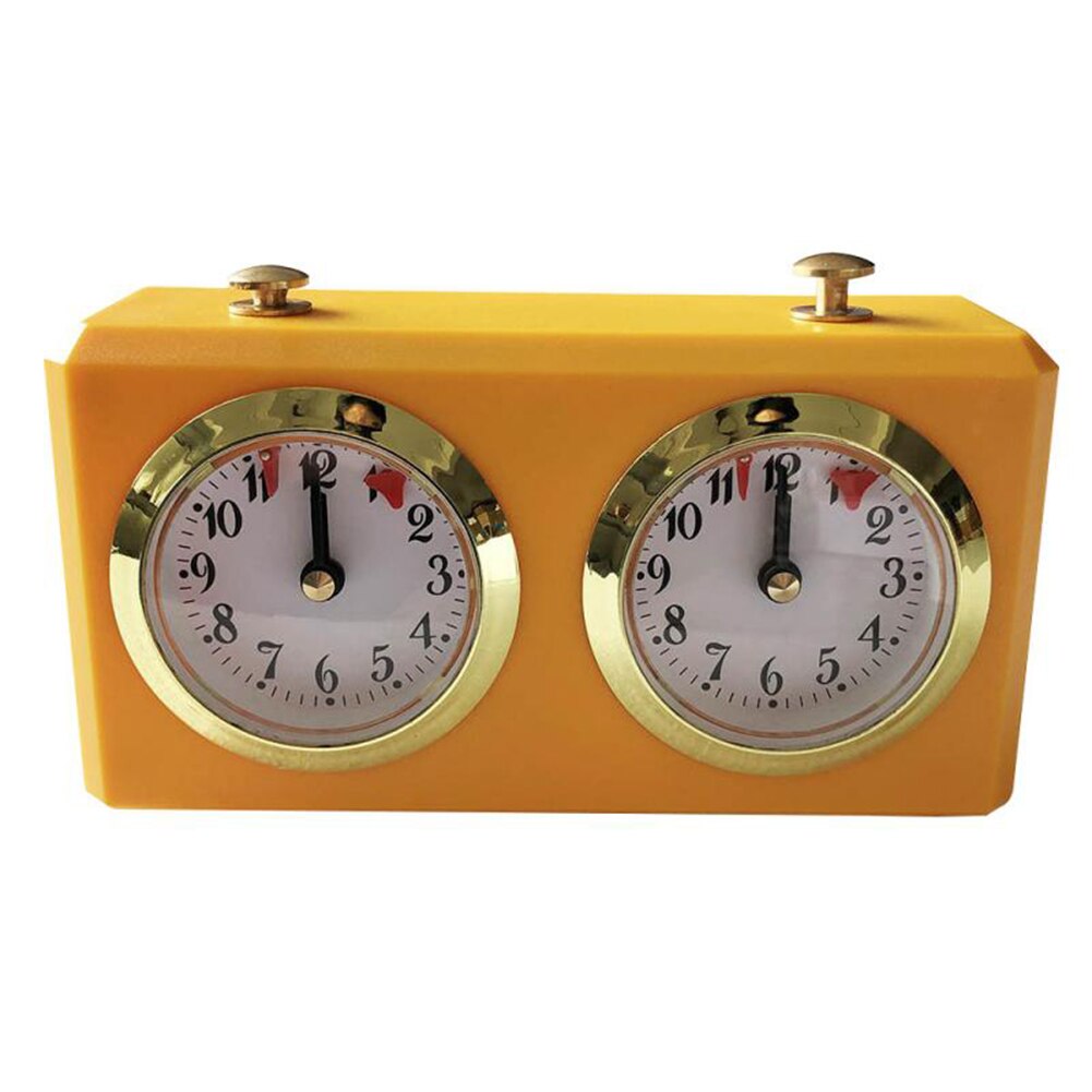 Draagbare Mechanische Schaken Timer Klok Vintage Schaken Concurrentie Board Game Klok Voor Entertainment Playing Game: YELLOW