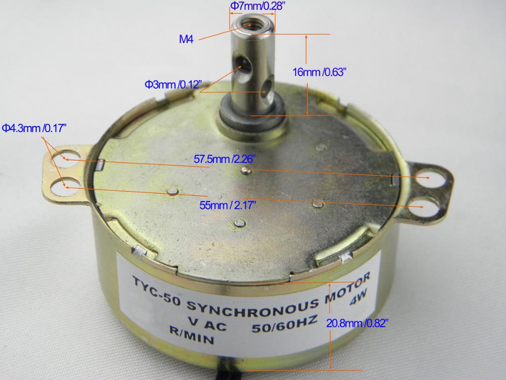 CHANCS Electric Gear Synchro Motor Microwave Fan Motor TYC-50 220V AC 5-6RPM 4W CW/CCW for Microwave Oven 2PCS