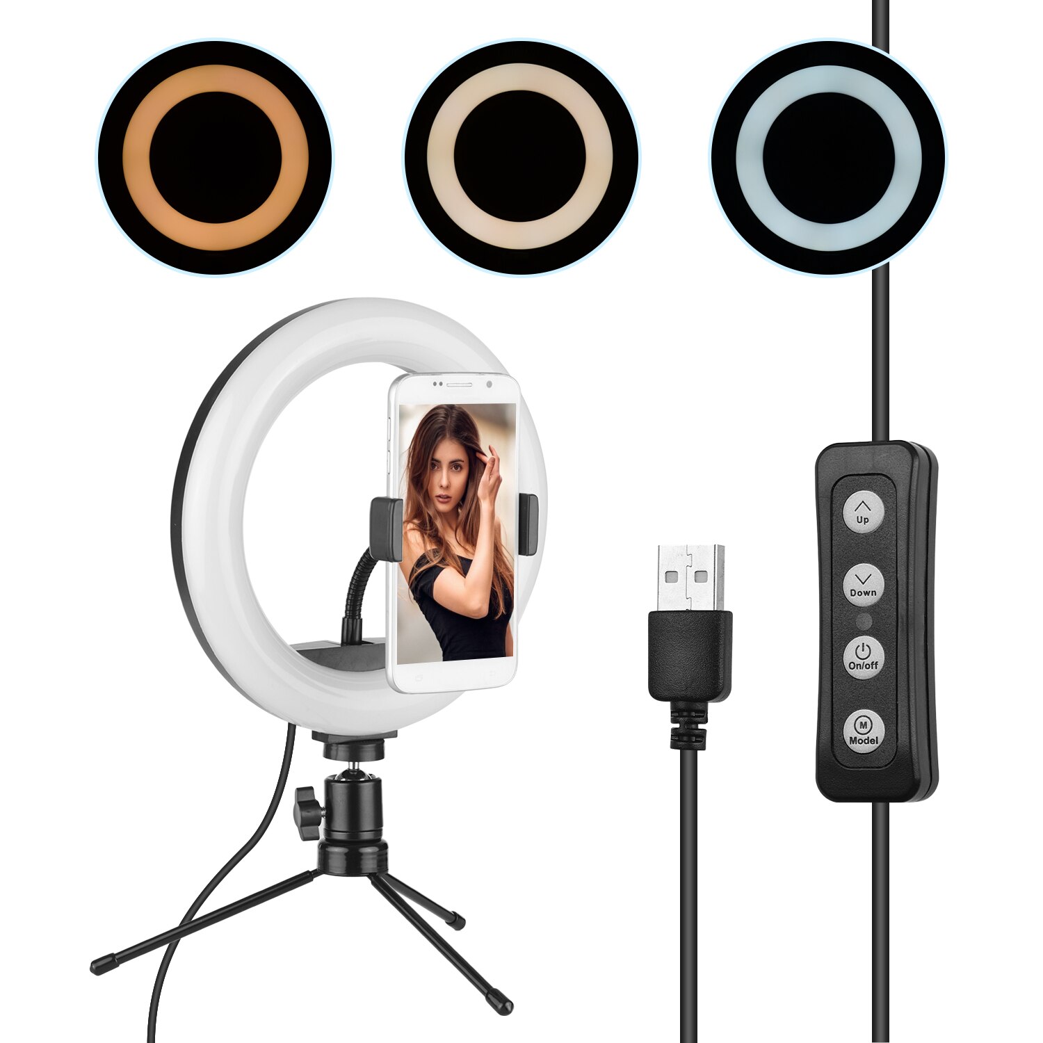 Led-ringlicht-aufhelllampe 72 stück led 10w dimmbar 2700-5500k mit kugelkopf-telefonhalter-stativ für iphone samsung huawei xiaomi