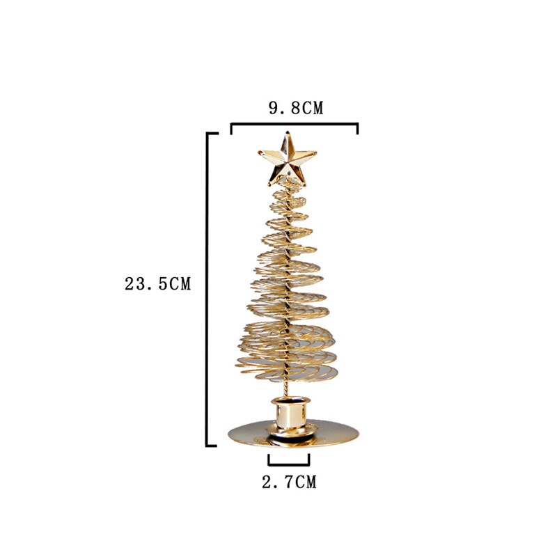 Kerstboom metalen kaarsenhouder kleine huis kerstdecoratie kandelaar goud: Model  c 23.5cm