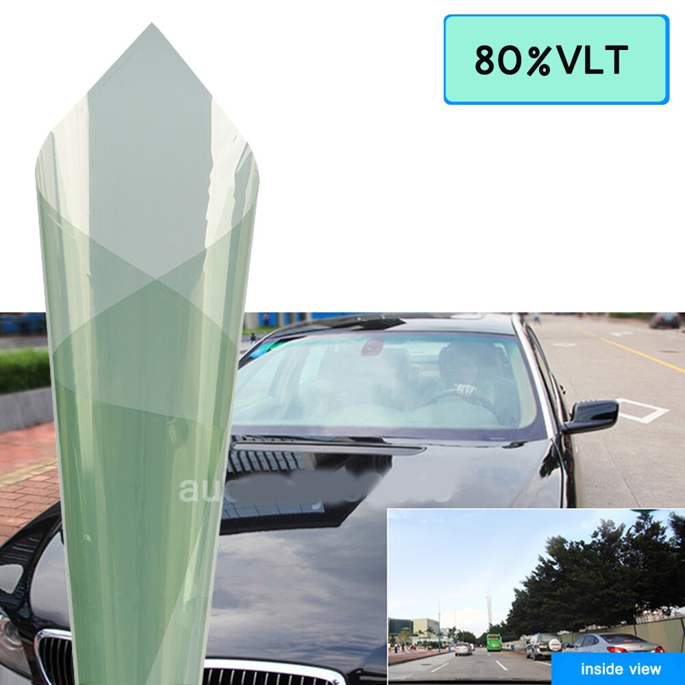 50CM x 3M Light Green Car Side Window Tint Solar Films 80% VLT Auto House Commercial Glass Foils