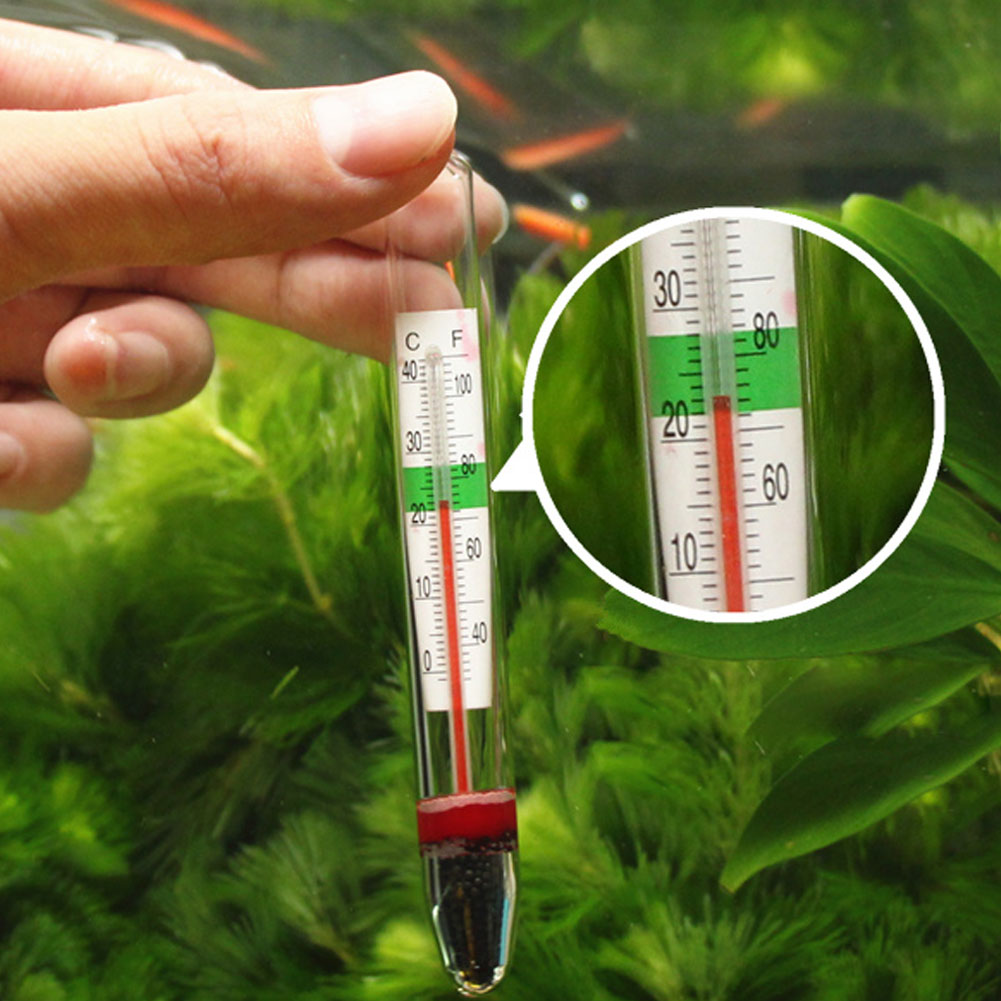 Fish Tank Water Temperature Gauge Aquarium Suction Cup Glass Thermometer