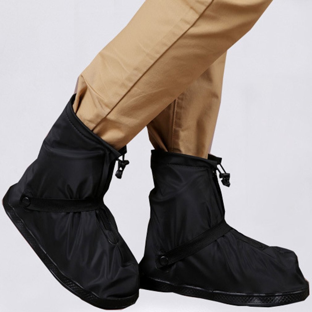 Funda de zapatos reutilizable a prueba de lluvia, gruesa, resistente al desgaste, impermeable, con cremallera, antideslizante: M