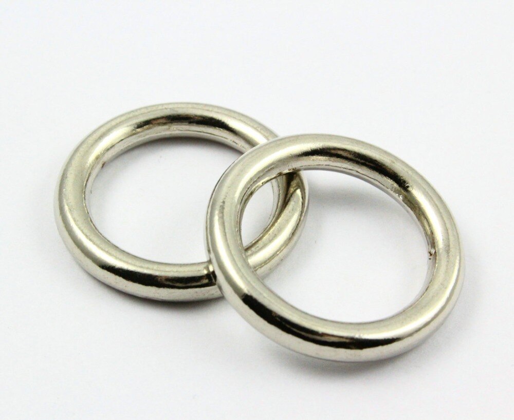 50 Stuks 19.5mm Nikkel Kleur Gelaste Metalen O Ring Purse Bag O Ring
