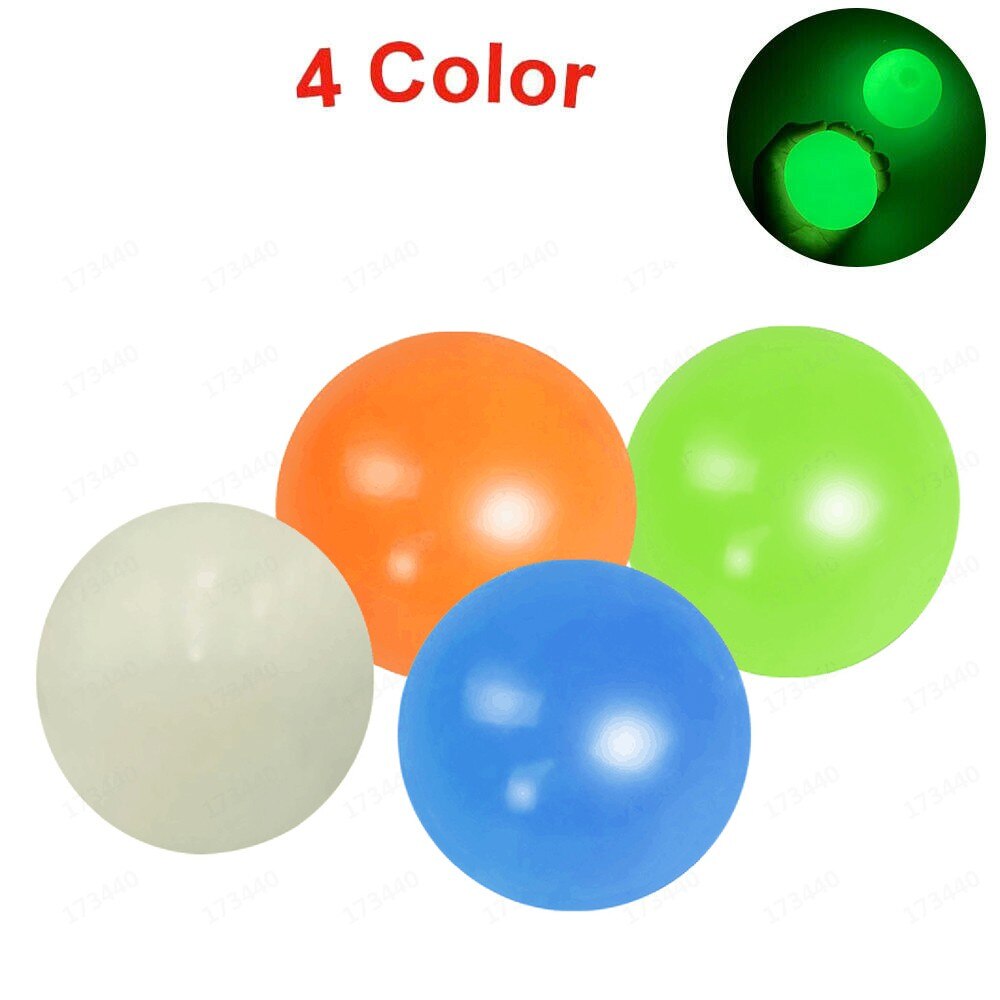 1-3 pz spremere giocattoli luminosi Sticky Wall Balls antistress Fidget Toy Decompression Squishy 4 colori regalo per bambini adultiантистресс