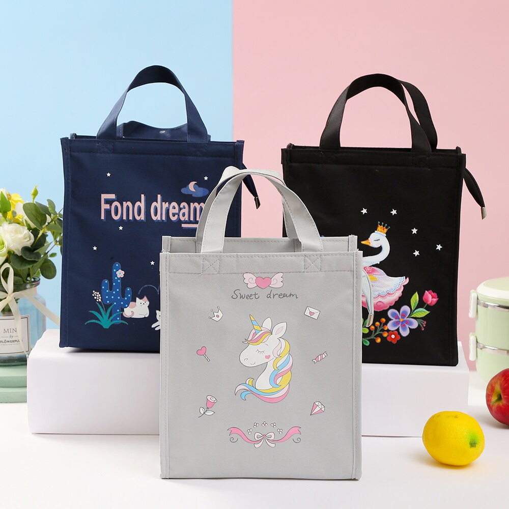 Verdikte Waterdichte Draagbare Thermische Lunch Tas Voedsel Verse Bento Pouch Kantoor Picknick Drinken Koude Isolatie Organizer Tote