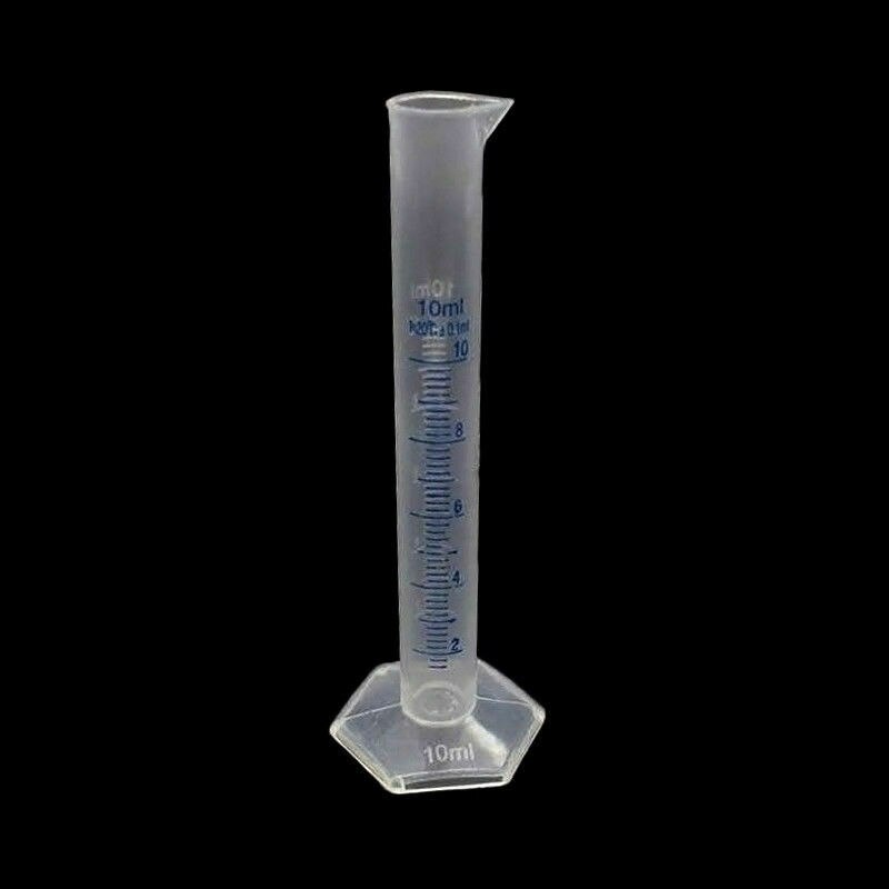 Clear White Plastic Liquid Measurement Graduated Cylinder for Lab Supplies Laboratory Tools 10ml,25ml,50ml,100ml,250ml,500ml: 10 ml