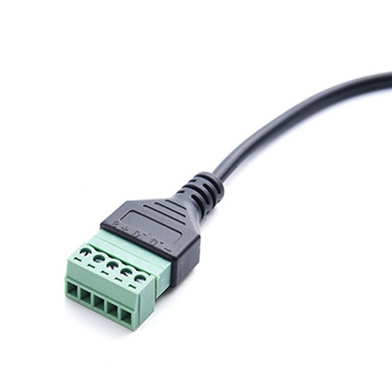 Micro 5 Pin 2.0 USB A Male to 5 Pin Screw with Shield Solderless Terminal Plug Adapter Connector Cable Lead