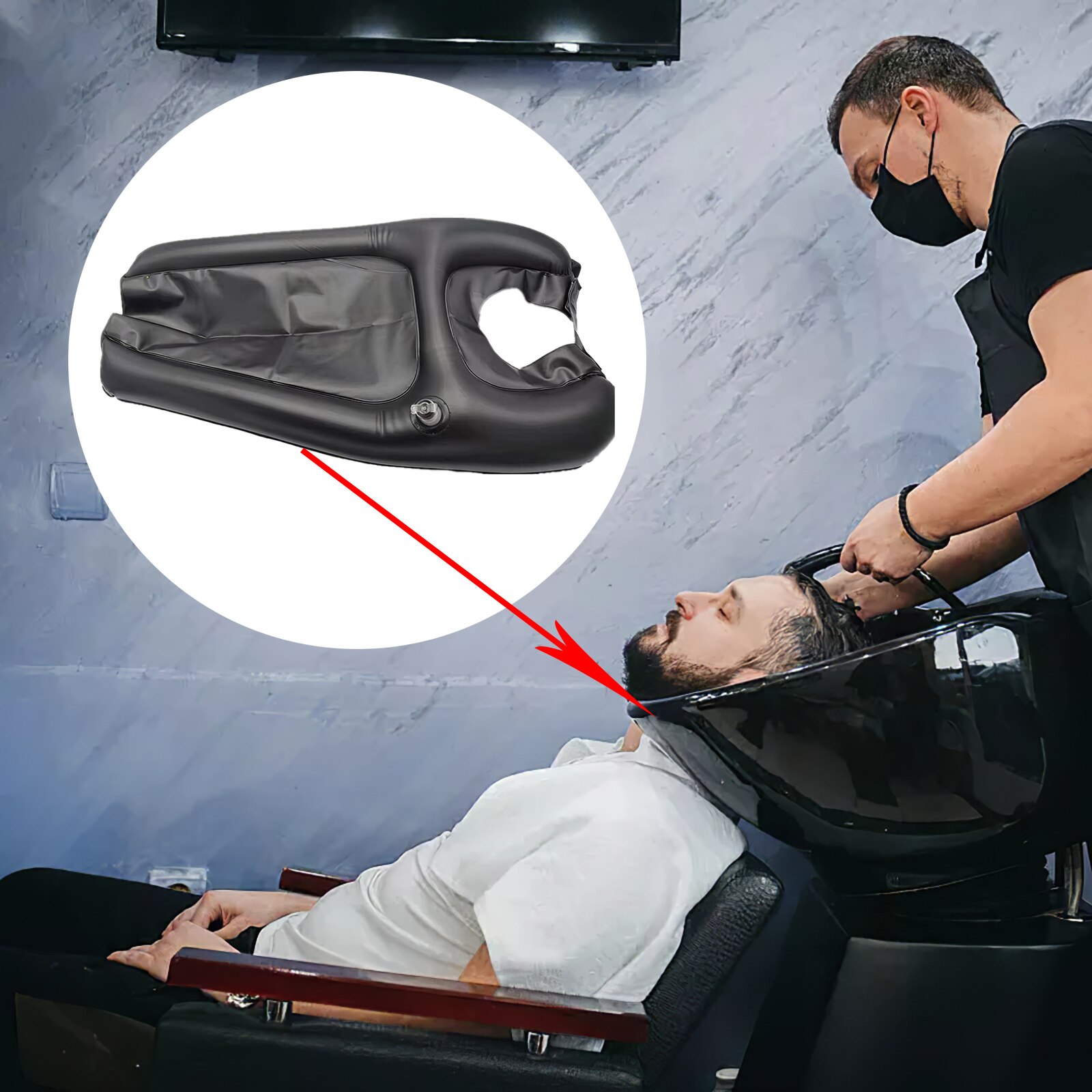 Portable Mobile Hair Wash Shampoo Bowl Basin Inflatable Hair Washing Tray for Elderly Disabled Hair Washing for Hair Dyes Cuts