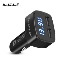 Universele 4 In 1 Dual Usb Dc 5V 3.1A Usb Autolader Adapter Met Spanning Temperatuur Digitale Blauw/rode Led Display Voor Iphone