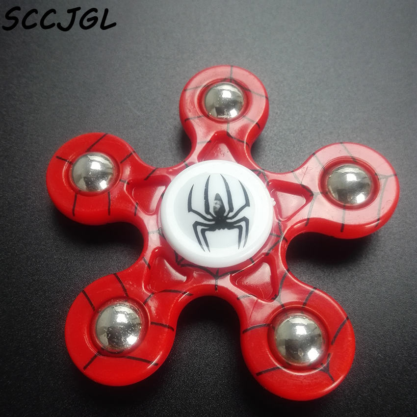 SCCJGL Toys Spider Pattern Hand Spinner Five Metal beads Fidget Spinner & fidgets Adults Children stress wheel autisms Toys