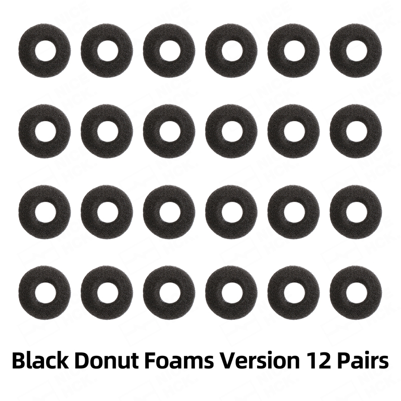 NICEHCK 12/24 paar oordopjes speciale hoge elastische schuim oortelefoonhoezen donut en volledig schuimkussen zacht vervangen spons oorkussens: Sky Blue